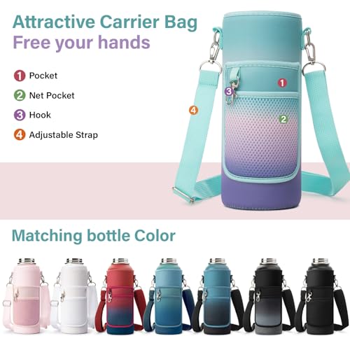 Insulated Water Bottle with Portable Carrier Bag for Outdoor 40 oz