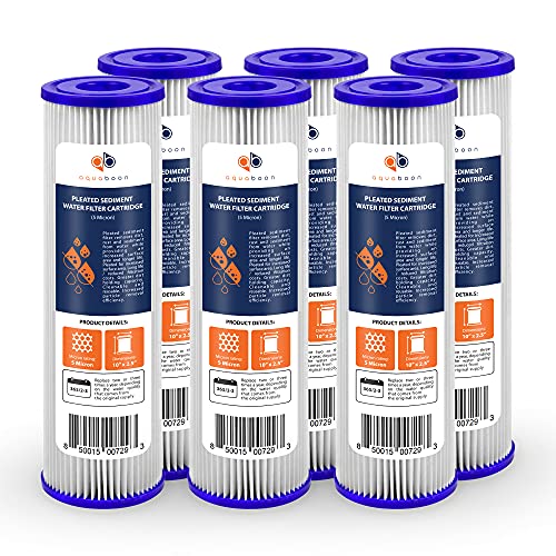 Pleated Sediment 5 Micron Water Filter Replacement 10 x 2.5 6 (6 Count)