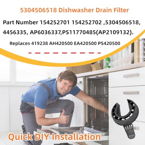 Dishwasher Drain Filter 5304506518 154252701 Compatible for Frigidaire Dishwasher