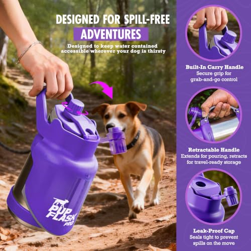 PupFlask Pro Portable Insulated Dog Water Bottle (50 Fl Oz)