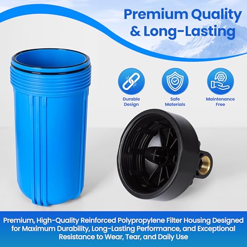2 Stage Whole House Water Filter System 20x4.5 Included Carbon & Sediment
