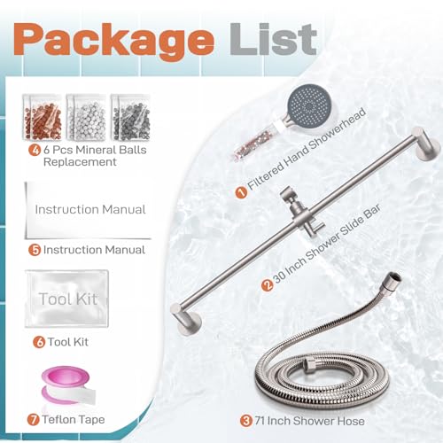 Filtered Handheld Showerhead with 30