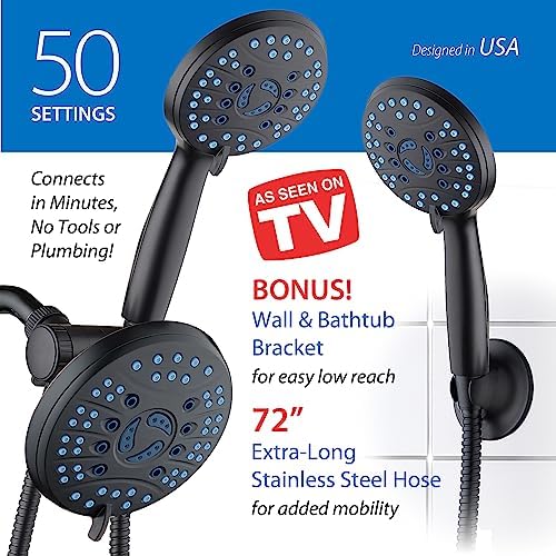 AquaCare 50 mode High Pressure 7 inch Shower Head Combo w