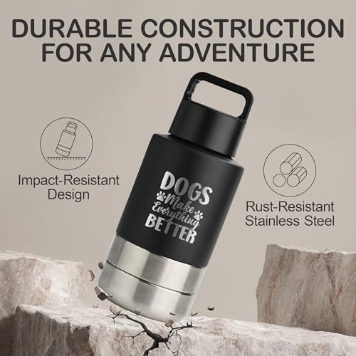 Insulated Dog Travel Water Bottle With Detachable Bowls