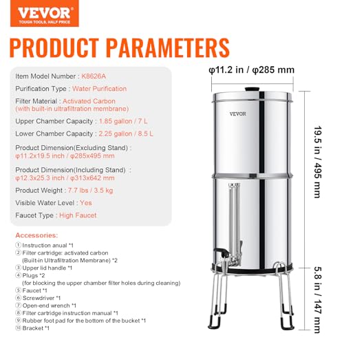 Gravity fed Water Filter System
