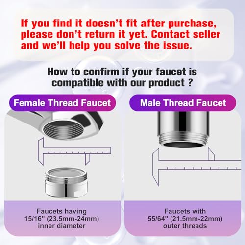 4 Modes Kitchen & Bathroom Water Filter for Sink Faucet with 2pcs Replacement Filters