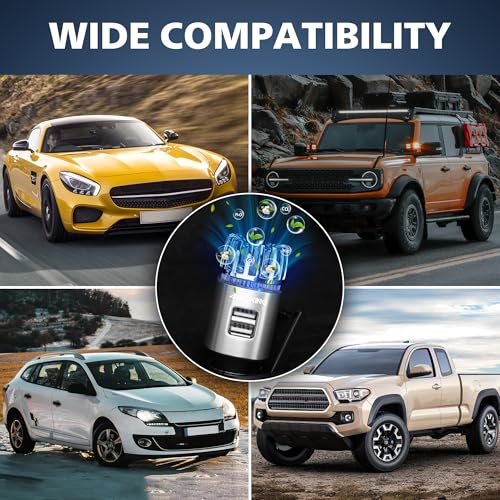 Car Air Purifier Ionizer with Dual USB Charger Remove Smoke
