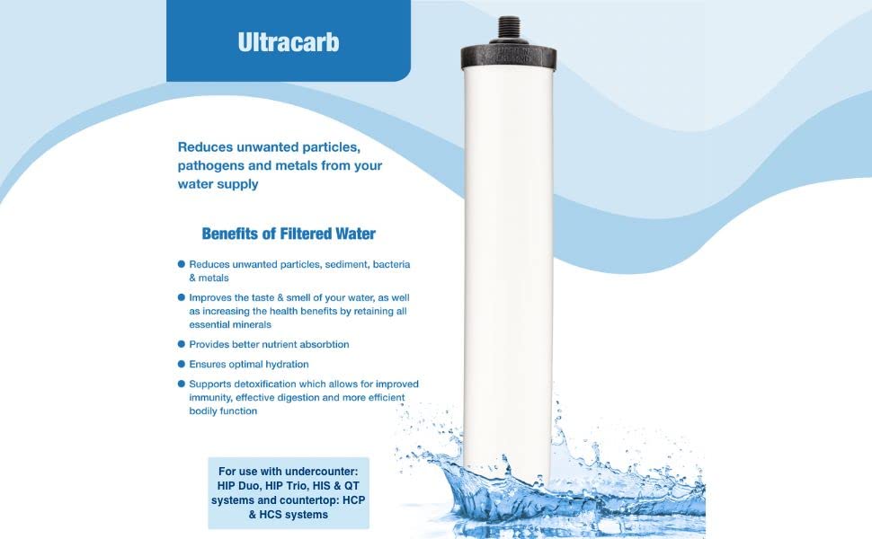 W9123053 9501 10" UltraCarb NSF Certified BSP Thread Ceramic Filter Candle Element Cartridge