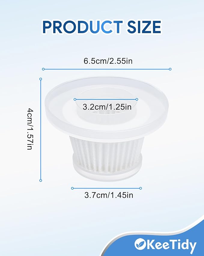 Replacement Filter Compatible with Horsepower Duck Compact Cordless Vacuum Cleaner AS Seen On TV, Vacuum Cleaner Filter Replacement Parts, 4+1 Pack