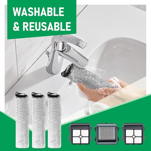 Replacement Roller Brush & HEPA Filters for Tineco S5 Steam (6 Count)