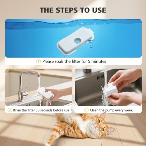 25+25 Pack Replacement Filters for PETLIBRO Dockstream Cat Water Fountain (50 Count)