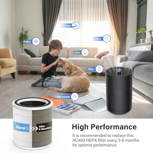 4 Pack AC400 Air Purifier Filter Replacement for Purivortex AC400 Air Purifier (4 Count)