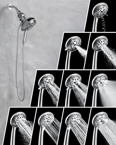 2 in 1 Shower Head with Handheld Combo High Pressure Chrome 2.5 GPM
