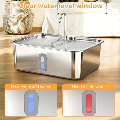 15L 4Gal Stainless Steel Dog Water Fountion Pet Fountain (50 Pound)