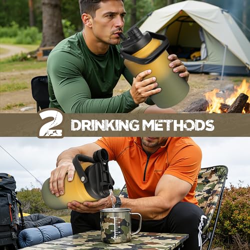 128oz 1 Gallon Tactical Water Bottle with MOLLE Bottle Pouch