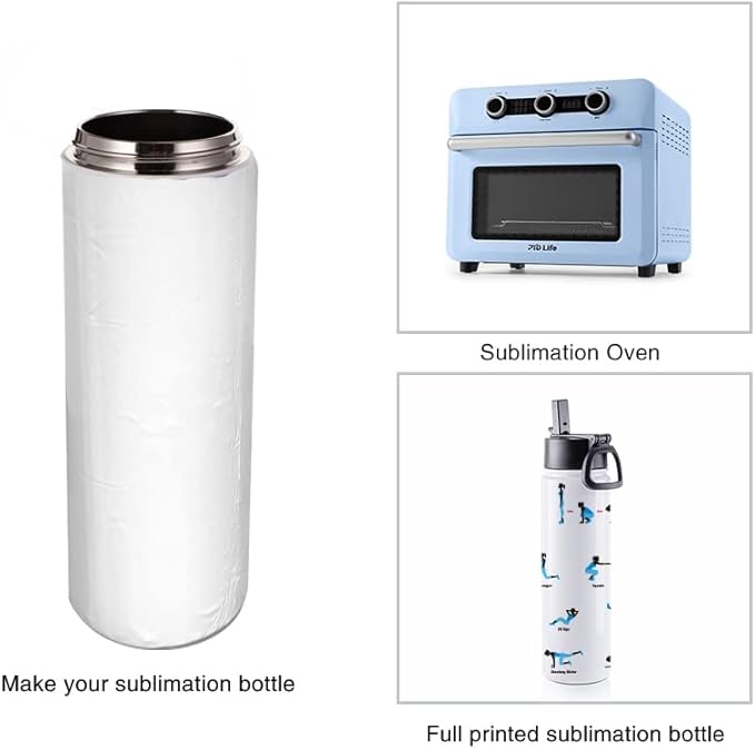 PYD Life 4 Pack Sublimation Blank Tumbler 22 OZ Sports Wide Mouth Stainless Steel Water Bottle Vacuum Flask with Straw and Portable Handle for Tumbler Press Machine Sublimation Print
