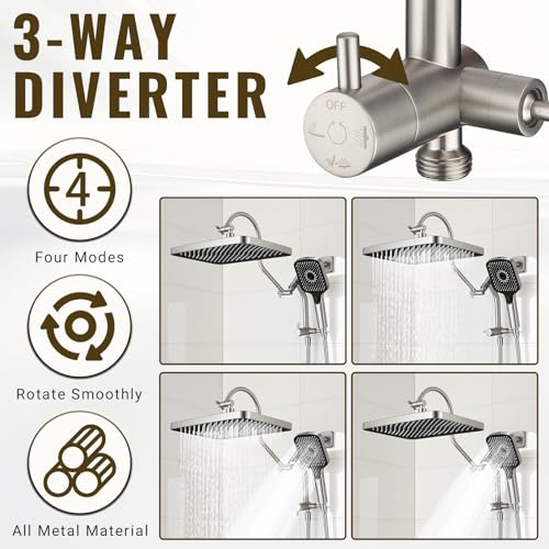 13 Inch Rainfall Shower Head with Handheld Combo