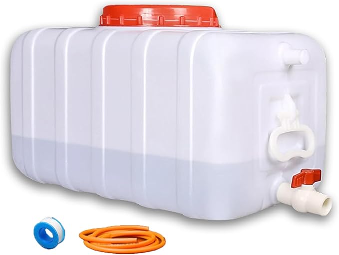 Water Storage Water Storage Container Food-Grade HDPE Square Water Container, Large Capacity Water Tank W/Enlarged Calibre Handle 2.8mm Thick Leakproof for Home Camping RV Outdoor