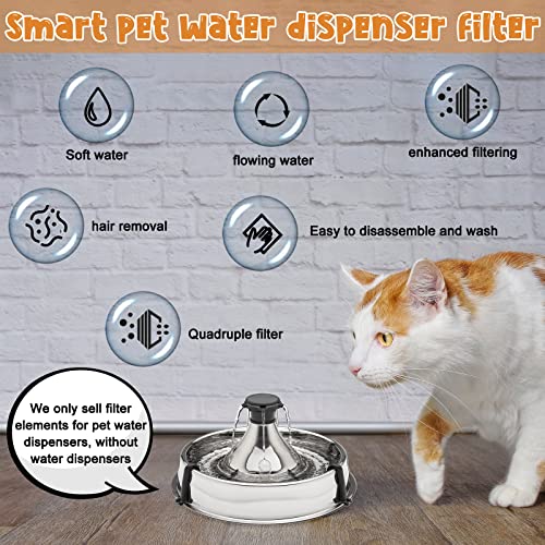 36 Pack Pet Charcoal Filters Pet Fountain Filter Replacement Charcoal Water Filter Compatible with Drinkwell 360 and Drinkwell 360 Stainless Steel Multi Fountain for Dog Cat