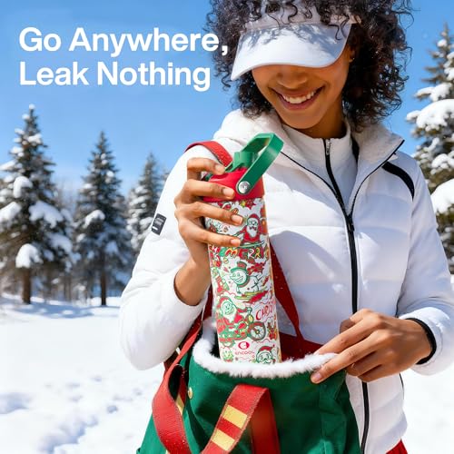 Christmas Insulated Water Bottle with Straw