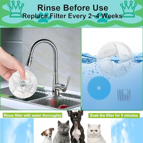 Cat Water Fountain Filter Replacement for Square 2.2L