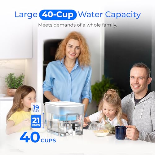 WFD-22W-DF-A Water Filter Dispenser, Alkaline 40-Cup, White