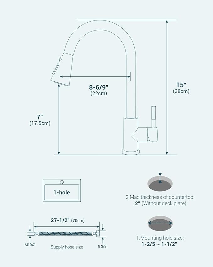 APPASO Gold Kitchen Faucet, Kitchen Faucet with Pull Down Sprayer - Stainless Single Handle High Arc Easy Installation for One Hole RV Camper Laundry Outdoors, Single Hole, Brushed Gold
