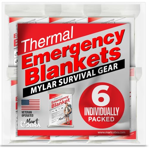 Emergency Blankets for Survival Gear and Equipment x6 (6 Count)