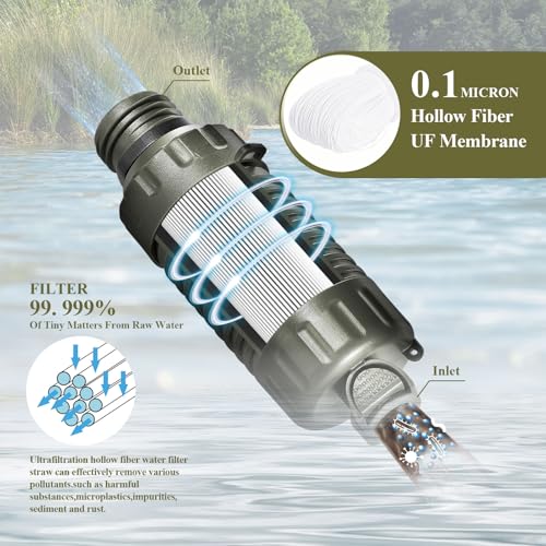 2 Pack Timain Portable Personal Water Filter Straw (2 Count)