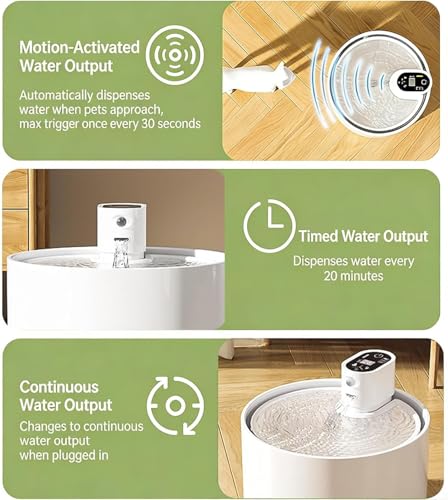 Cordless Ceramic Cat Water Fountain Replacement 4000mAh Battery Sensor Controller Automatic Super Silent Intelligent Sensor Cordless Pet Drinking Dispenser Dog Water Bowl Dispenser