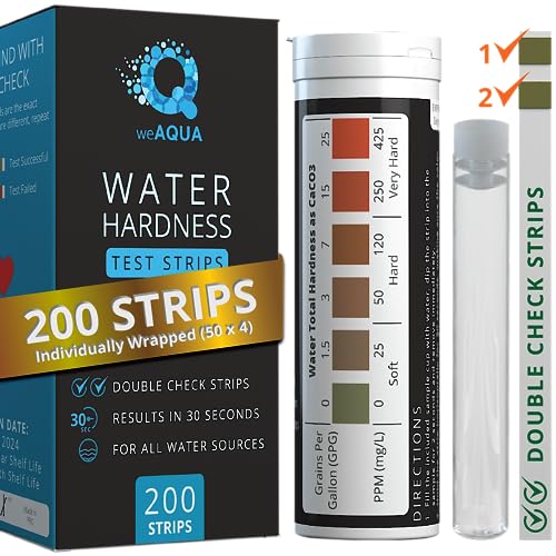 DoubleCheck Water Hardness Test Kit 200 Strips with Sample Cup (200 Count)