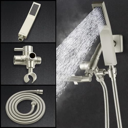 All Metal 10" Dual Square Shower Head Combo