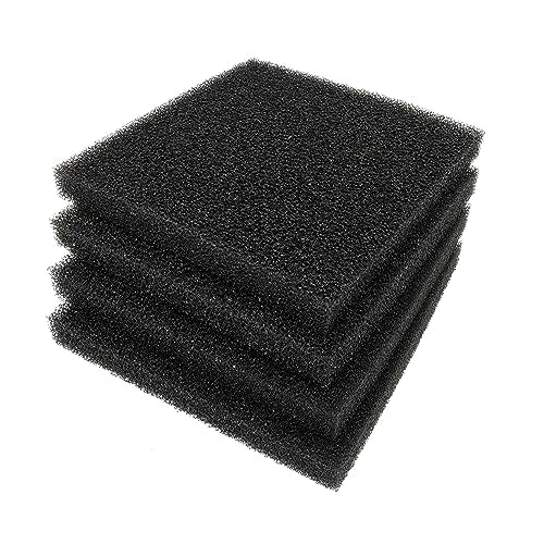 4 Pieces Aquarium Filter Foam Sponges Pad 20PPI 9x9x1 inch (4 Count)