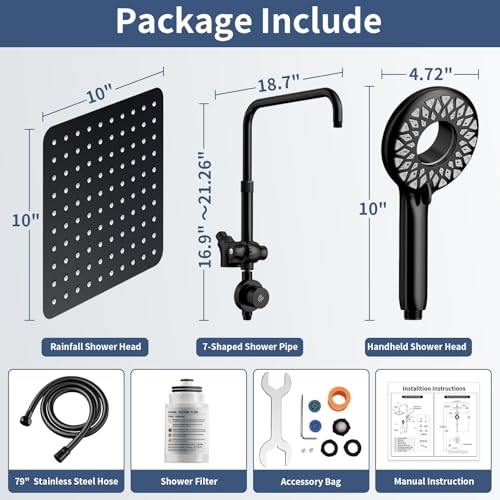 Magnetic Filtered Dual Shower Head with Handheld Spray Combo