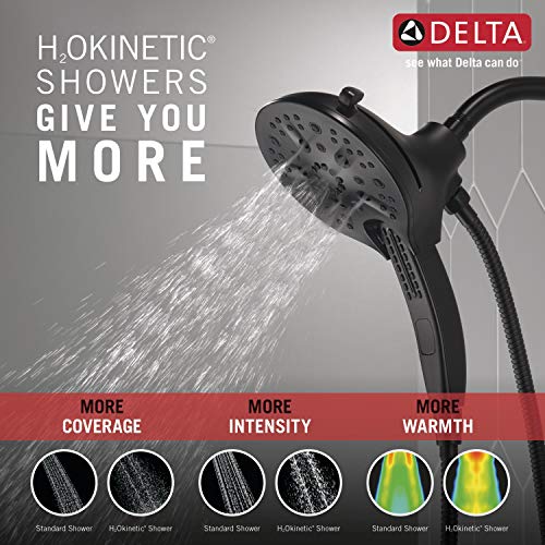 58620-BL-PK 2-in-1 Dual Shower Head, Black, 5 Spray Settings, Lifetime Limited Warranty