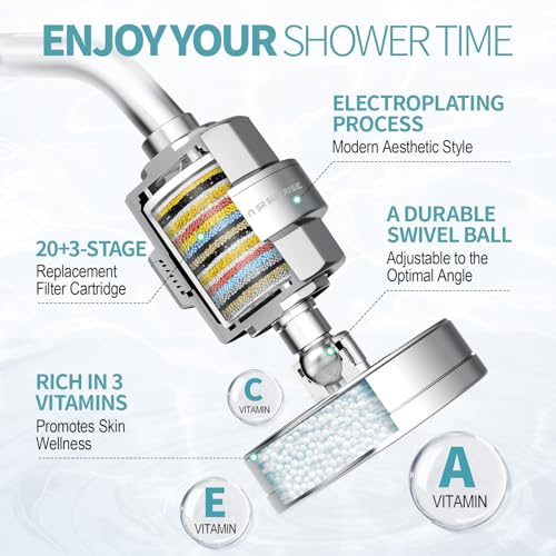 20+3 Stage Filtered Shower Head for Hard Water