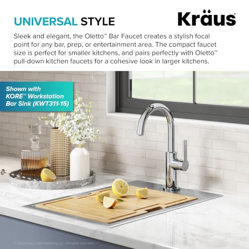 Oletto Single Handle Kitchen Bar Faucet in Chrome