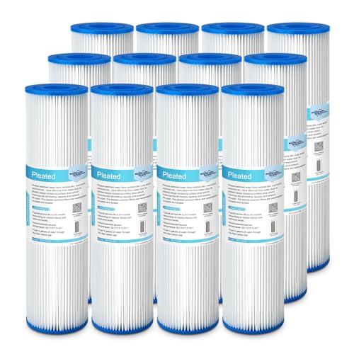 20 Micron 10"x2.5" Pleated Sediment Water Filter (12 Count)