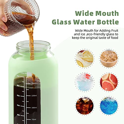 74 oz Glass Water Bottle with 2