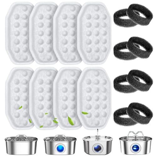 16 Pcs Cat Water Fountain Filters for Rellaty & Neareal Pet Fountains (8 Count)