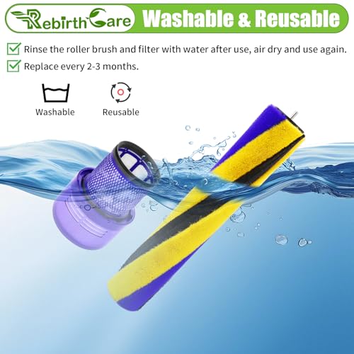 Brush Roller and Filter for Dyson V15 Detect (3 Count)
