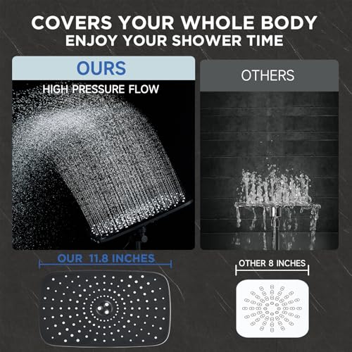 11.8" High Pressure Shower Head with Handheld