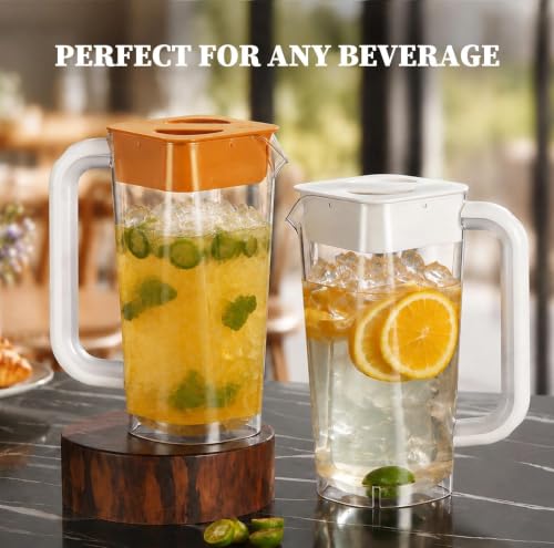 2 Pack Plastic Pitcher with Lid (2 Count)