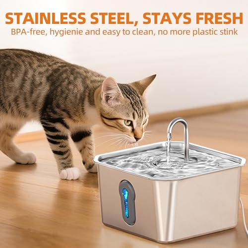 4L Large Cat Water Fountain for Multiple Cats with 8 Filters Pet Water Fountain for Cats Quiet Indoor Pets Dog Small Animal Automatic Dog Water Dispenser for Drinking Watering Supplies (135 Fl Oz)