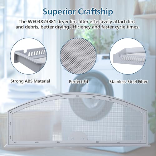 WE03X23881 Dryer Lint Filter Screen Replacement for GE & Hotpoint Dryer