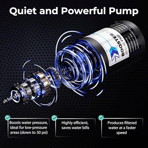 RCC1UP-AK-BLK, 7-Stage Alkaline UV Reverse Osmosis Water Filter with Booster Pump, Sleek Black RO Faucet TDS PFAS Microplastic Removal, Patented Top-Mounted Faucet Design for Easy Installation