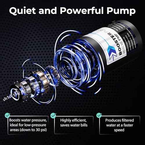 RCC7P-AK-BLK, 6-Stage Alkaline Reverse Osmosis System with Booster Pump, RO Water Filtration System, Sleek Black RO Faucet, TDS PFAS Removal, Patented Top-Mounted Faucet for Easy Installation
