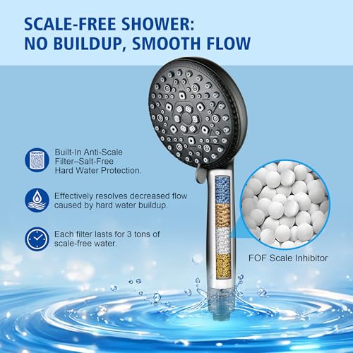 Hard Water Filter Showerhead 9 Spray Modes