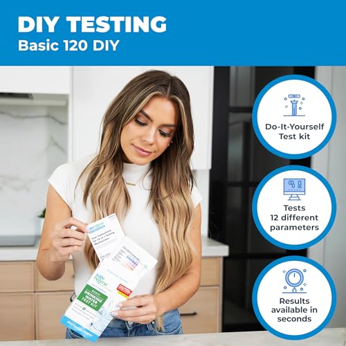 12-in-1 Basic Drinking Water Test Kit – DIY Testing for Hardness, Copper, Nitrate, Fluoride, Iron, and More – City Taps or Well Water – 10-Strips