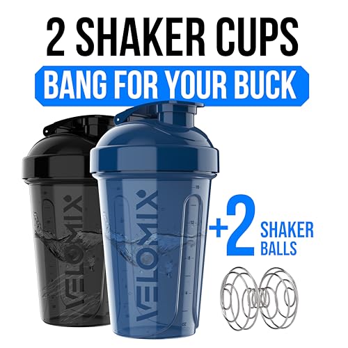 2 Pack 20oz Protein Shaker Bottle for Protein Mixes (2 Count)